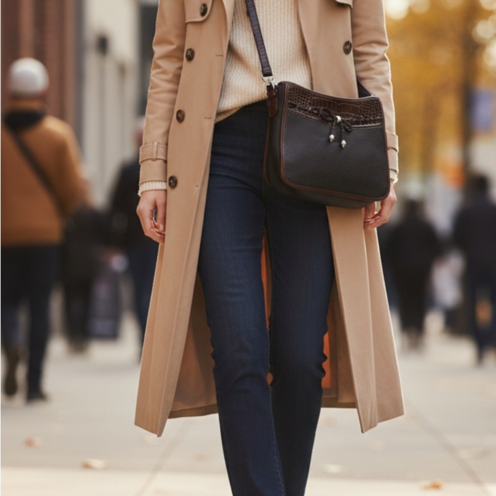 Brighton Black and Brown Crossbody Bag